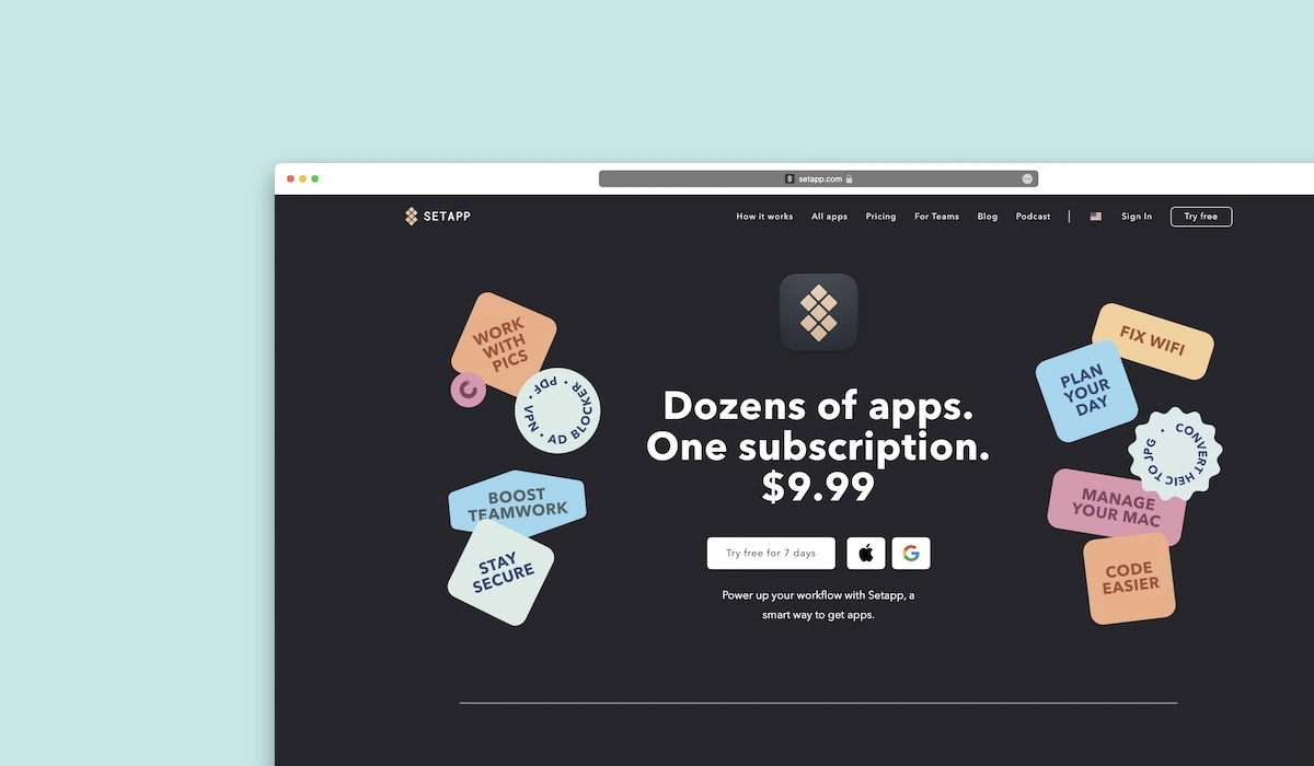 Setapp articles showcase